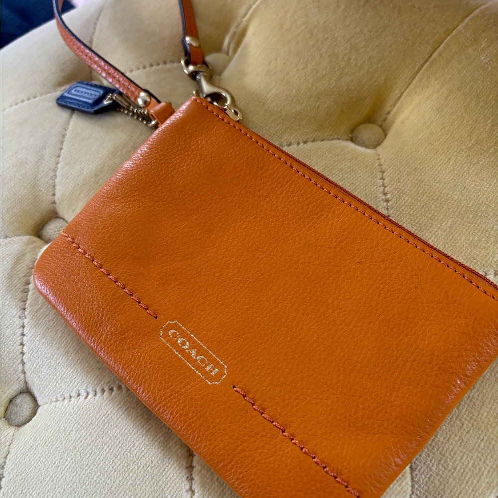 Coach leather wristlet bag